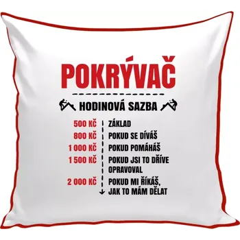 Polštář Polštář barevný 32x32 cm Hodinová sazba - pokrývač