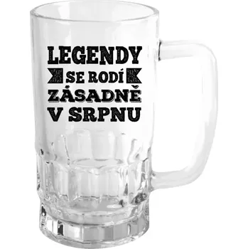 Sklenice Narozeninový půllitr - Legendy se rodí zásadně v... - čirý