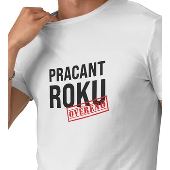 Pánské triko bílé - Pracant roku S