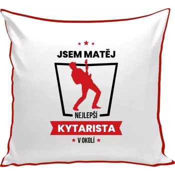 Polštář Polštář barevný 32x32 cm Nejlepší v okolí - kytarista