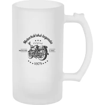 Sklenice Půllitr skleněný matný Motorkářská legenda