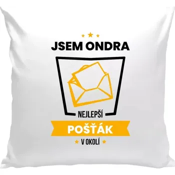 Polštář Polštář bílý 40x40 cm Nejlepší v okolí - pošťák