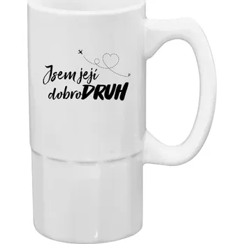 Sklenice Půllitr pro páry - Jsem její dobrodruh - 500 ml