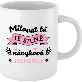 Hrnek pro páry - Milovat tě je silně návykové - bílý 330 ml