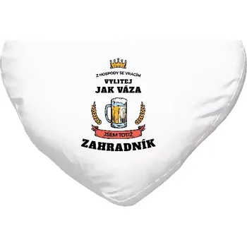 Polštář Polštář srdce 40x35 cm Z hospody se vracím - Zahradník