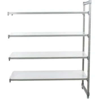 Dílenský regál CAMBRO REGÁLOVÉ SYSTÉMY - PŘÍDAVNÁ ŘADA - HLOUBKA 400 MM, VÝŠKA 1800 MM - 4 PLNÉ POLICE