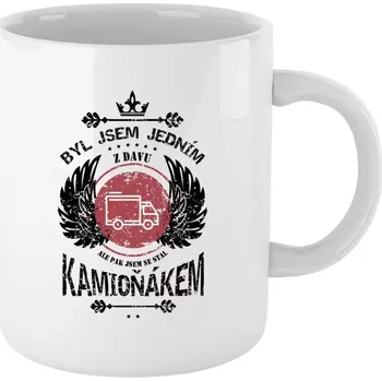 Hrnek pro kamioňáky - Byl jsem jedním z davu, ale pak jsem se stal kamioňákem - bílý 330 ml