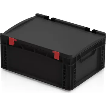 Přepravka na jídlo ESD Euro přepravka s víkem 40 cm × 30 cm × 18,5 cm, černá