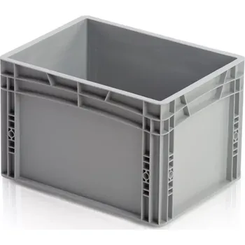Úložný box Euro přepravka 40 cm × 30 cm × 27 cm, šedá, plný úchyt