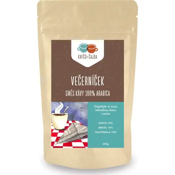 Káva Večerníček - směs kávy Velikost balení: 500 g, Způsob mletí: Překapávaná (hrubá)