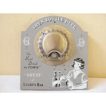 Otvírák KOVOVÝ OTVÍRÁK NA LAHVE - NÁSTĚNNÝ 20 x 18 cm
