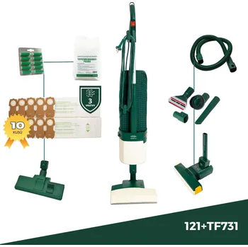 Vysavač Vysavač VORWERK VK121 klepač ET340, hadice, nástavce, zapravovač, prášek, sáčky, vůně