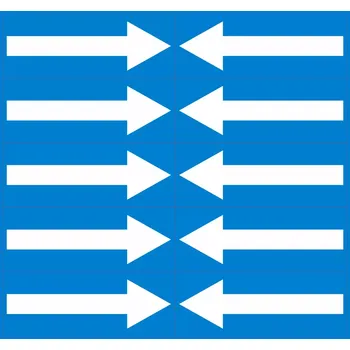 samolepka Arch se šipkami, modrá/bílá, 10 ks, 80 × 30 mm