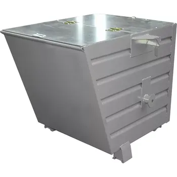 Popelnice Výklopný kontejner TRV s víkem, šedá, nosnost 1000 kg, 550 l