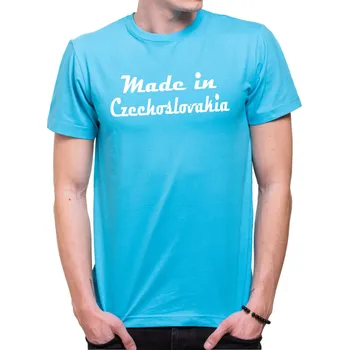 Pánské tričko Tričko - Made in Czechoslovakia, Barva látky tyrkysová modrá, Střih Pánsky/UNISEX, Velikost L
