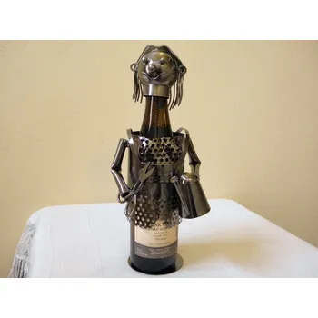 Stojan na víno KOVOVÝ OZDOBNÝ STOJAN NA VÍNO ZAHRADNICE RUČNÍ PRÁCE