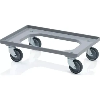Úložný box Podvozek pod přepravky 60 cm × 40 cm × 15 cm, 4 otočná kola, šedá