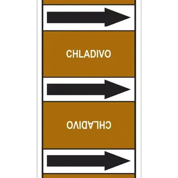 samolepka Značení potrubí, chladivo 220 ks,100 × 150 mm