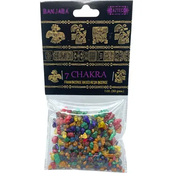 Banjara Vonná pryskyřice pro vykuřování 7 Chakra, 30 g.
