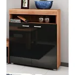 Nízký regál IRUS, švestka/černý lesk, 5 let záruka + vyzvednutí ZDARMA