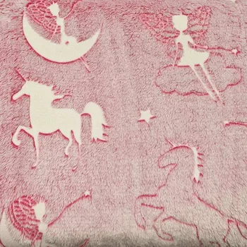 Dětská deka České povlečení Svítící mikroflanelová deka Jednorožec 150x200 Růžová