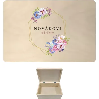 Úložný box Dřevěný box s víkem JITKA