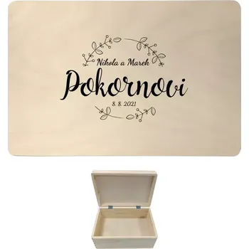 Úložný box Dřevěný box s víkem ERIKA