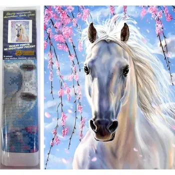 Diamantové malování Norimpex Diamantové malování Bílá klisna 30x40cm