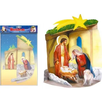 Vánoce MFP BSG4-002 skládací betlém s glitrem 