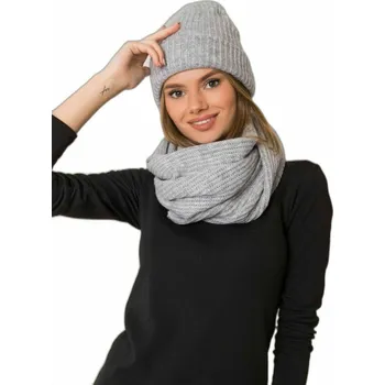 Čepice Dámský komplet šály a čepice JK-KMPL-20.13 světle šedý uni