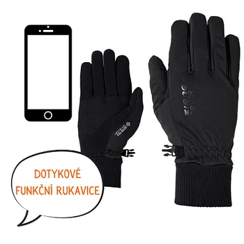 Rukavice Softshellové rukavice Ziener Idaho WS Gtx touch black - prstové velikost rukavic 7