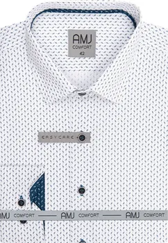 Pánská košile AMJ Comfort VDBR1247 bílá/modré vlnky