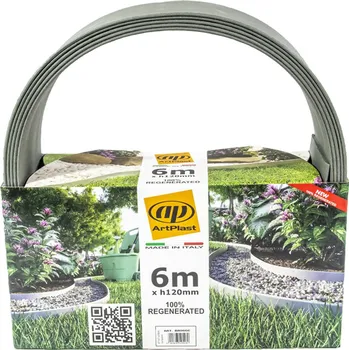 Zahradní obrubník Šedý plastový vymezovací zahradní obrubník FLOMA - délka 600 cm