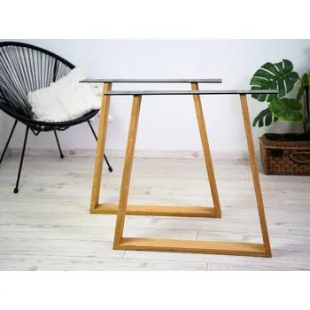 Stolová podnož Úzká Lichoběžníková Dřevěná Podnož Noha ke Stolu Dub 2ks Rozměr: Š 60 x V 72 cm