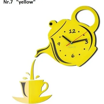 Hodiny Kuchyňské hodiny na stěnu žlutá