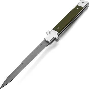 Zavírací nůž AKC Extreme Shadow Switchblade 28 cm Military Green G10/Silver Bolters-Dagger Blade
