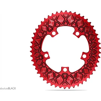 Převodník na kolo Převodník AbsoluteBlack OVAL ROAD 2X 110/5bcd 52T červená