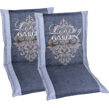 Podsedák GO-DE Textil Podsedák Living Garden, 1 kus / 2 kusy (nízká opěrka, 2 kusy, šedá)