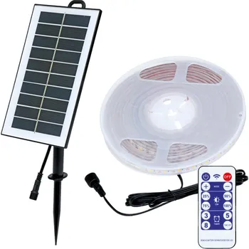 LED páska Ecolite SOLAR STRIP Solární LED pásek 5m,panel 4,5V,aku 3,7V/2400mAh,IP65 DX-SOLAR-3000/5M