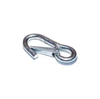 Hák na provaz - vázací s okem a pojistkou 10x100mm Zn
