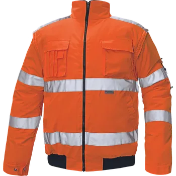 pracovní bunda Cerva Bunda reflexní zimní CLOVELLY PILOT 2v1 oranžová XS