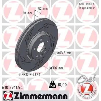 Brzdový kotouč Brzdový kotouč ZIMMERMANN 610.3711.54