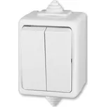 ABB PRAKTIK Přepínač střídavý dvojitý IP44, řazení 6+6, bílá