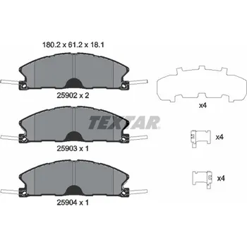 Brzdová destička Sada brzdových destiček, kotoučová brzda TEXTAR 2590201