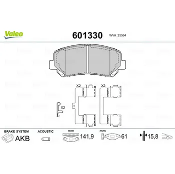Autodíl Sada brzdových destiček, kotoučová brzda VALEO 601330