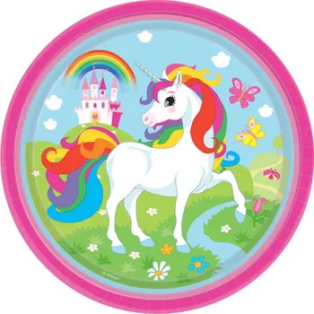 Papírový ubrousek Amscan Party talířky Jednorožec 8ks
