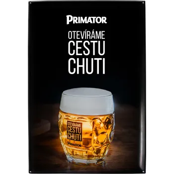 Plechová cedule Plechová cedule OTEVÍRÁME CESTU CHUTI