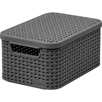 Úložný box Koš s s víkem style 6l 205841 tm. šedý
