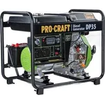 PROCRAFT DP35 elektrocentrála dieselová 230V, max.výkon 3,3kW, trvalý výkon 3kW, nádrž 12,5l