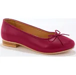 Kožené ploché baleríny, bordó bordó 36